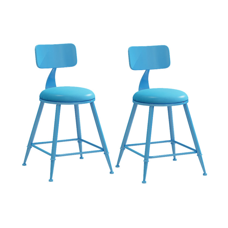 Matte Finish Iron Bar Stool Industrial Low Back Milk Tea Shop Stool