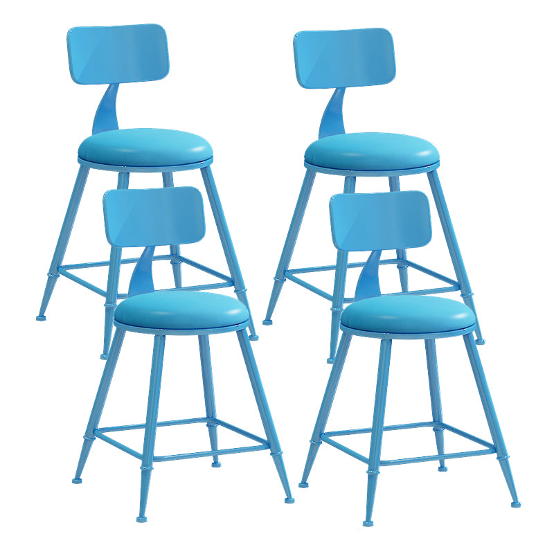 Matte Finish Iron Bar Stool Industrial Low Back Milk Tea Shop Stool