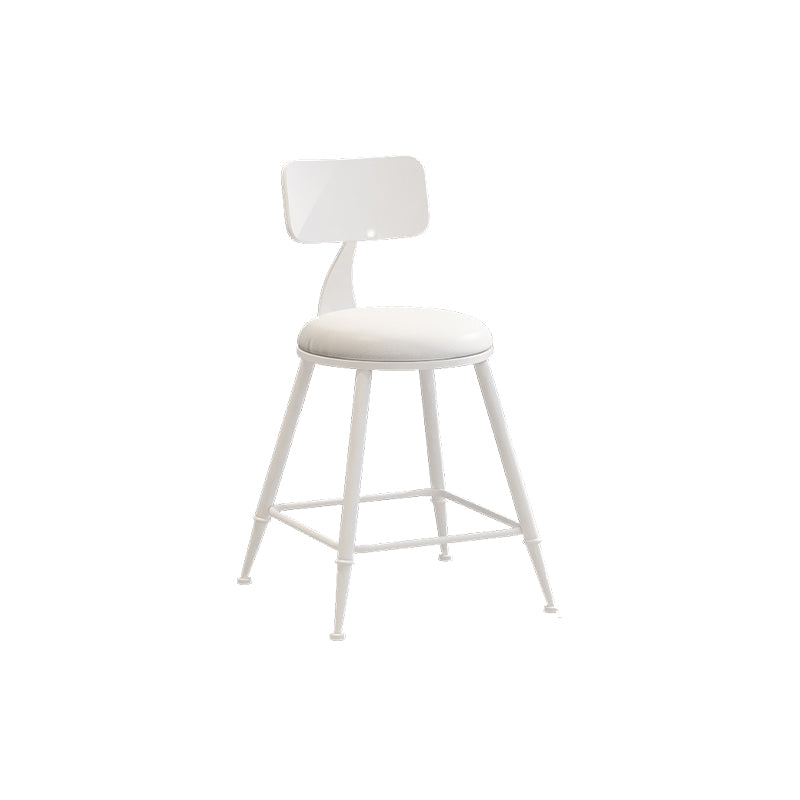 Matte Finish Iron Bar Stool Industrial Low Back Milk Tea Shop Stool