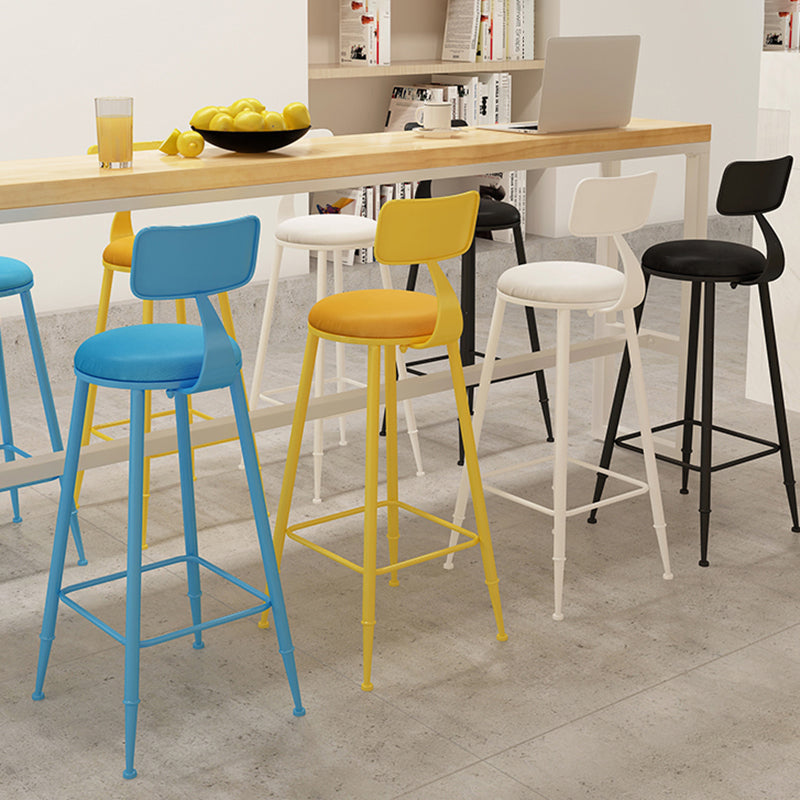 Matte Finish Iron Bar Stool Industrial Low Back Milk Tea Shop Stool