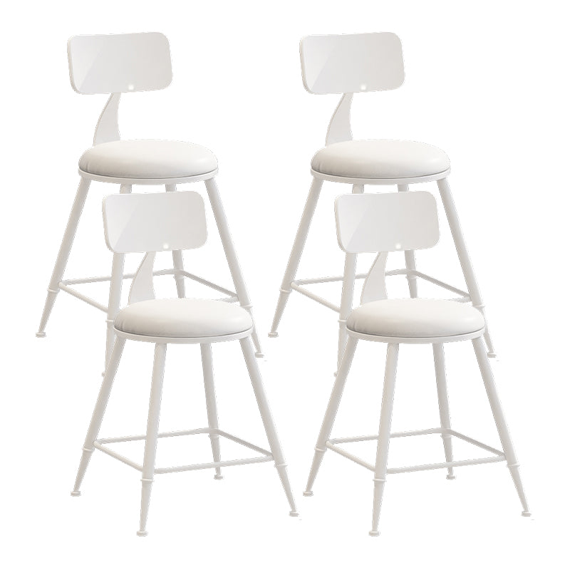 Matte Finish Iron Bar Stool Industrial Low Back Milk Tea Shop Stool