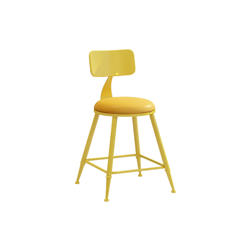 Matte Finish Iron Bar Stool Industrial Low Back Milk Tea Shop Stool