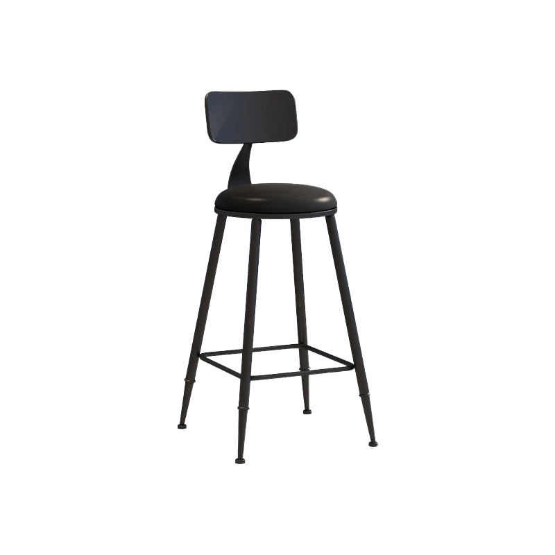 Matte Finish Iron Bar Stool Industrial Low Back Milk Tea Shop Stool