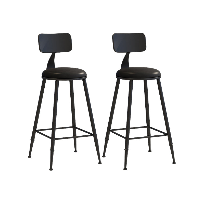 Matte Finish Iron Bar Stool Industrial Low Back Milk Tea Shop Stool