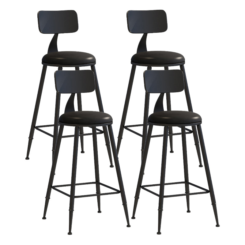 Matte Finish Iron Bar Stool Industrial Low Back Milk Tea Shop Stool