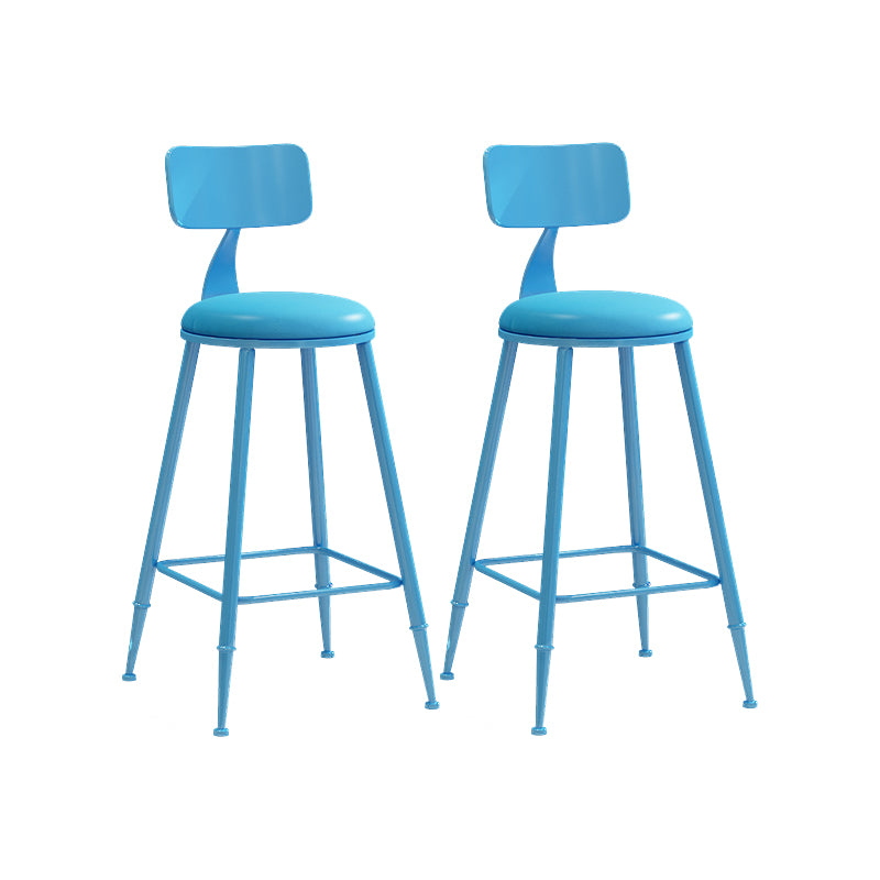 Matte Finish Iron Bar Stool Industrial Low Back Milk Tea Shop Stool