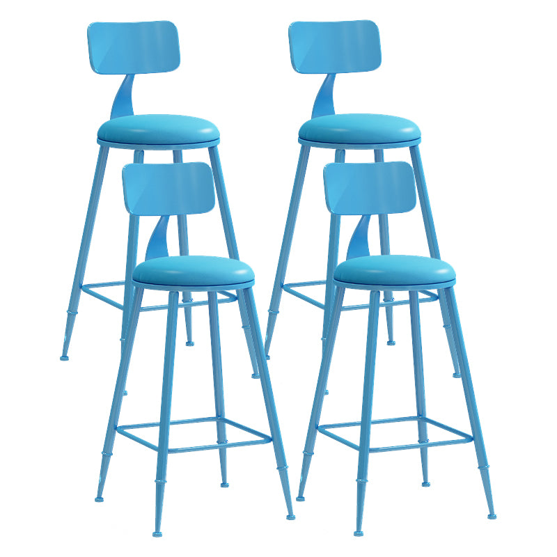 Matte Finish Iron Bar Stool Industrial Low Back Milk Tea Shop Stool