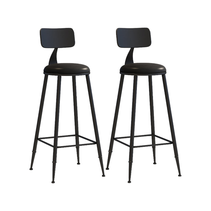 Matte Finish Iron Bar Stool Industrial Low Back Milk Tea Shop Stool