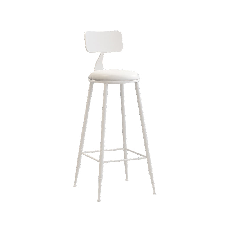 Matte Finish Iron Bar Stool Industrial Low Back Milk Tea Shop Stool