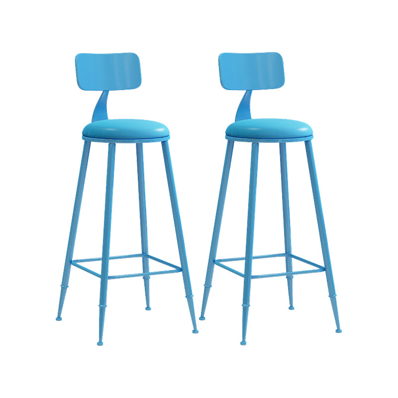 Matte Finish Iron Bar Stool Industrial Low Back Milk Tea Shop Stool