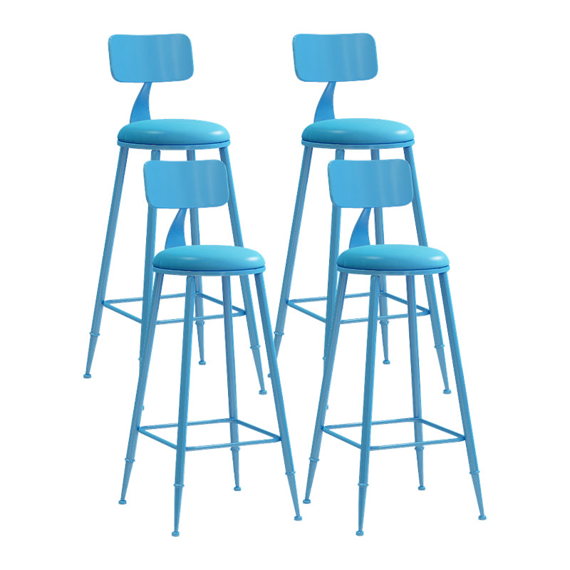 Matte Finish Iron Bar Stool Industrial Low Back Milk Tea Shop Stool