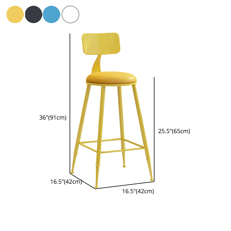 Matte Finish Iron Bar Stool Industrial Low Back Milk Tea Shop Stool
