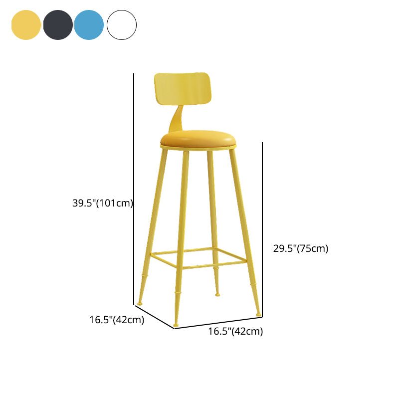 Matte Finish Iron Bar Stool Industrial Low Back Milk Tea Shop Stool