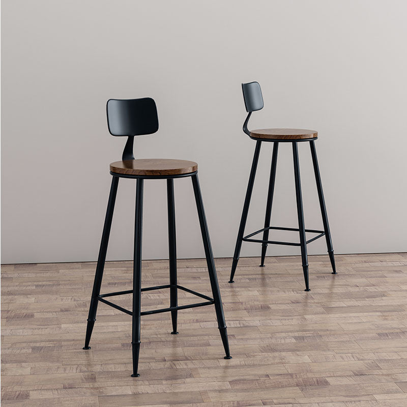 Industrial Low Back Coffee Shop Stool Matte Finish Iron Bar Stool