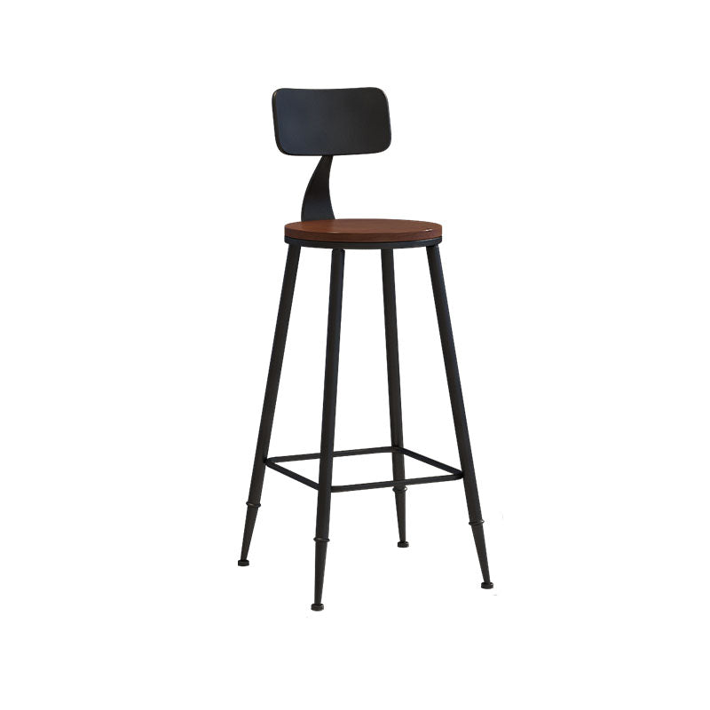 Industrial Low Back Coffee Shop Stool Matte Finish Iron Bar Stool