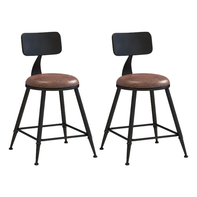 Industrial Low Back Coffee Shop Stool Matte Finish Iron Bar Stool