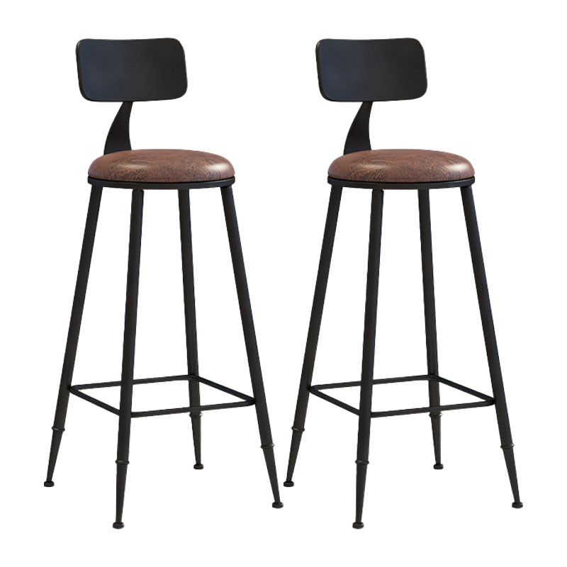 Industrial Low Back Coffee Shop Stool Matte Finish Iron Bar Stool