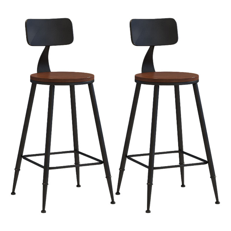 Industrial Low Back Coffee Shop Stool Matte Finish Iron Bar Stool