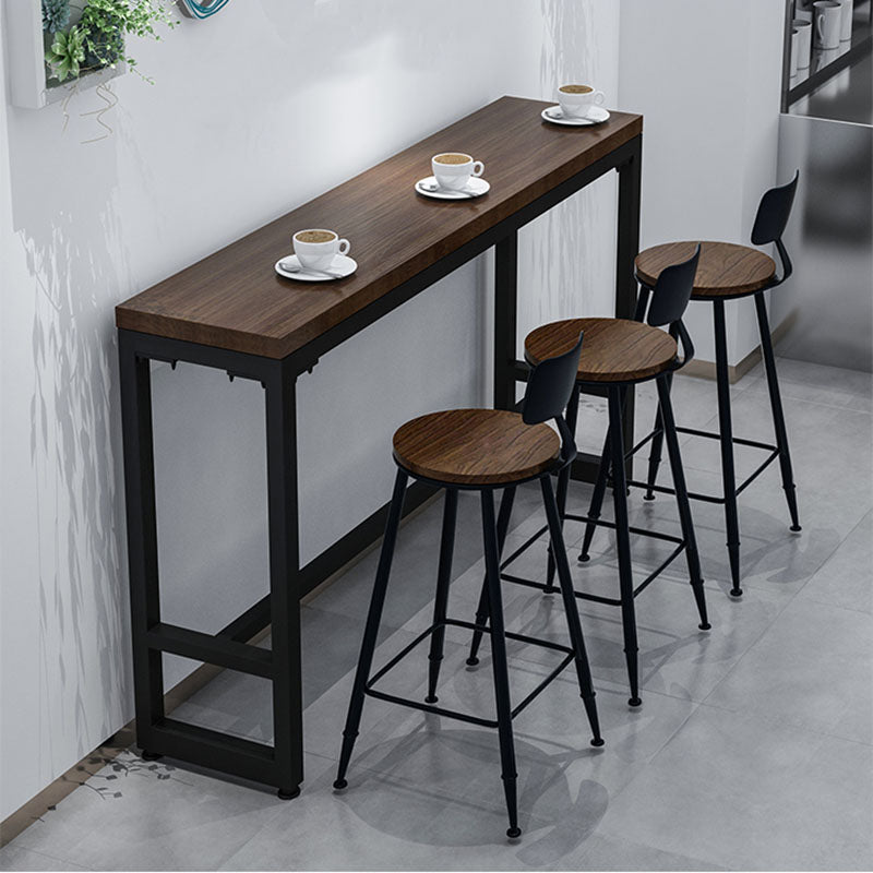 Industrial Low Back Coffee Shop Stool Matte Finish Iron Bar Stool