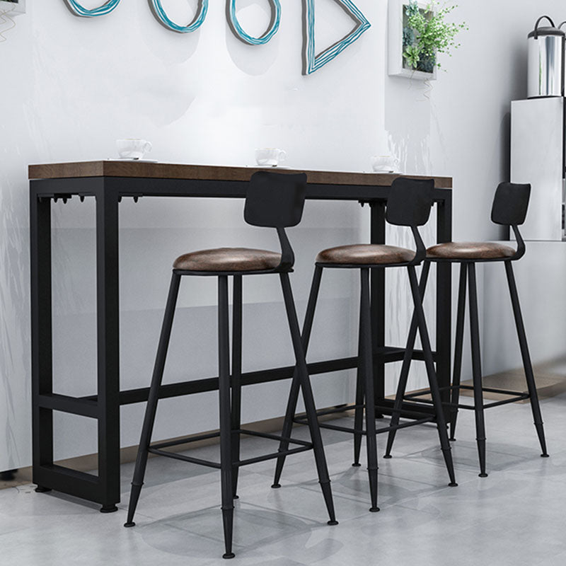 Industrial Low Back Coffee Shop Stool Matte Finish Iron Bar Stool