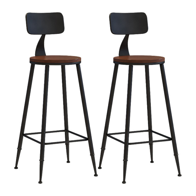 Industrial Low Back Coffee Shop Stool Matte Finish Iron Bar Stool