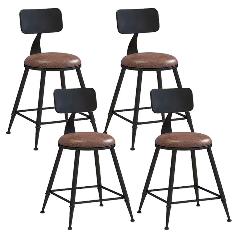 Industrial Low Back Coffee Shop Stool Matte Finish Iron Bar Stool