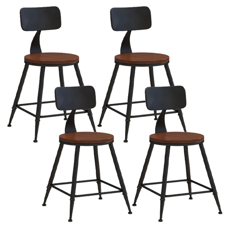 Industrial Low Back Coffee Shop Stool Matte Finish Iron Bar Stool