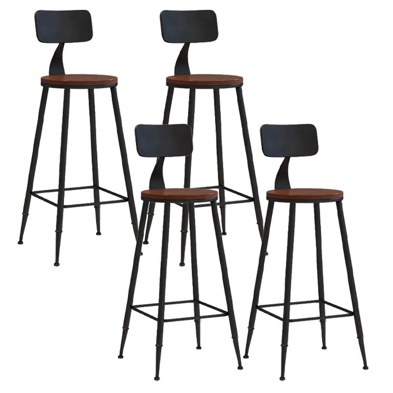 Industrial Low Back Coffee Shop Stool Matte Finish Iron Bar Stool