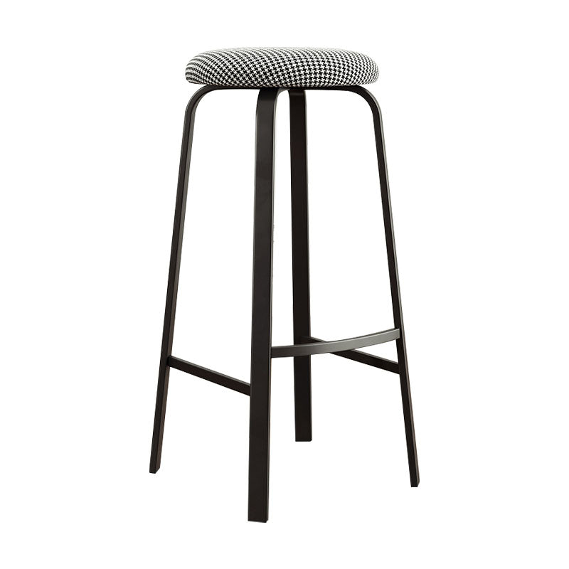 Modern Stackable Footrest Barstool Matte Finish Upholstered Home Stool