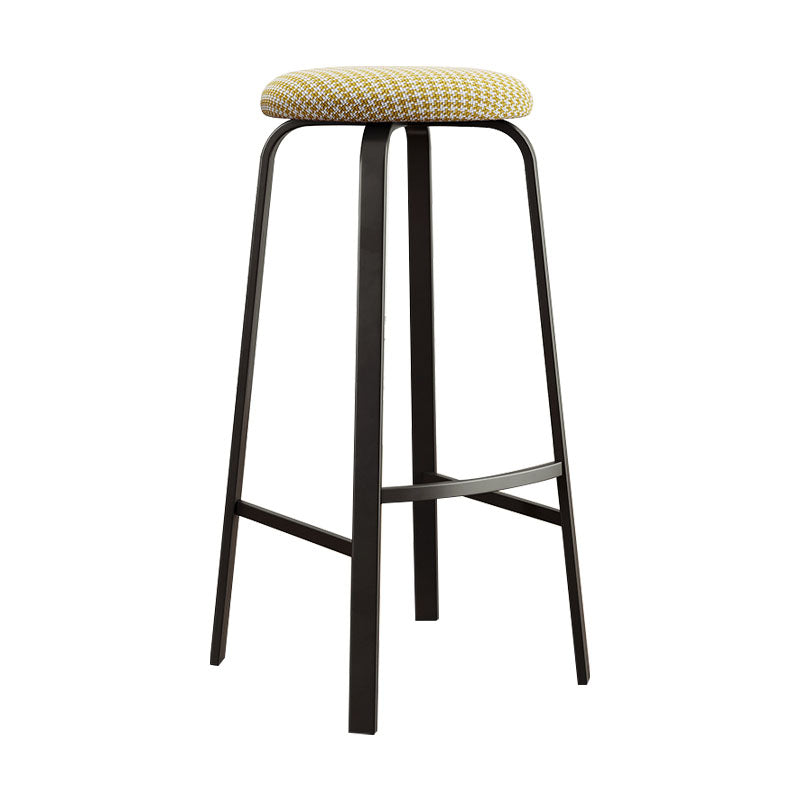 Modern Stackable Footrest Barstool Matte Finish Upholstered Home Stool