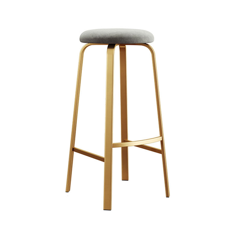 Modern Stackable Footrest Barstool Matte Finish Upholstered Home Stool
