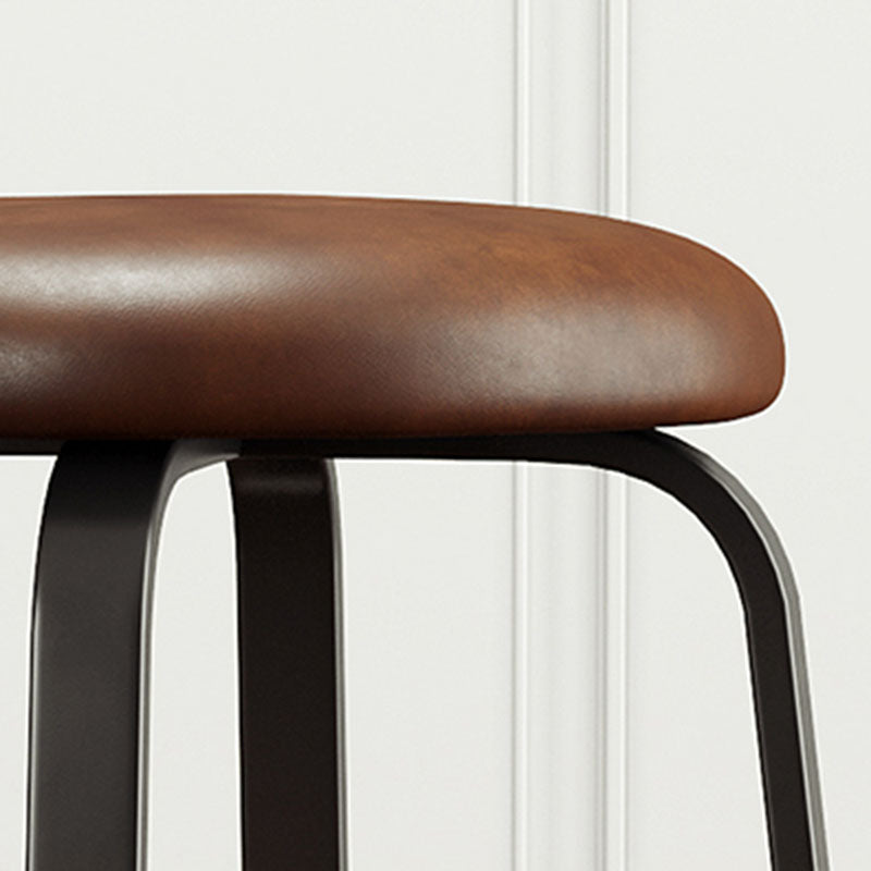 Modern Stackable Footrest Barstool Matte Finish Upholstered Home Stool