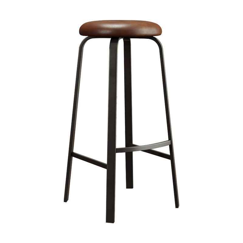 Modern Stackable Footrest Barstool Matte Finish Upholstered Home Stool