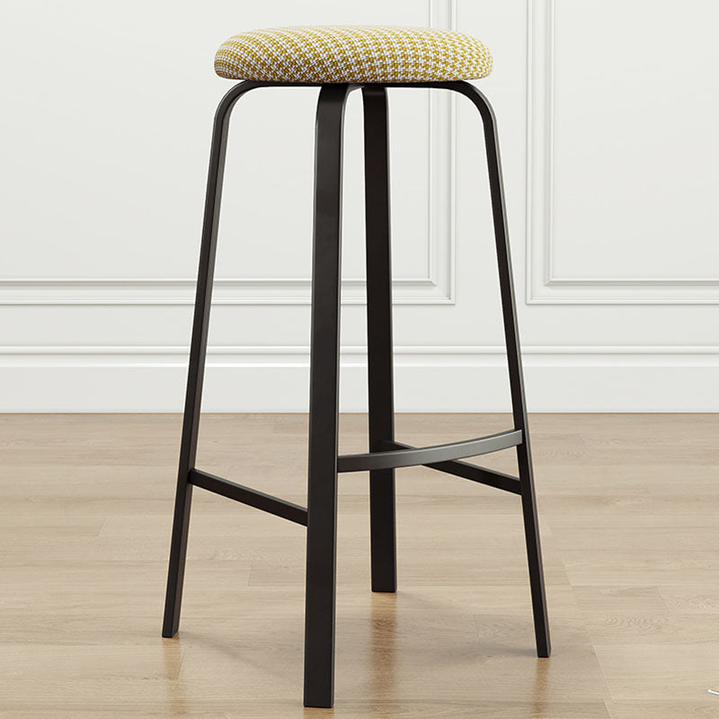 Modern Stackable Footrest Barstool Matte Finish Upholstered Home Stool