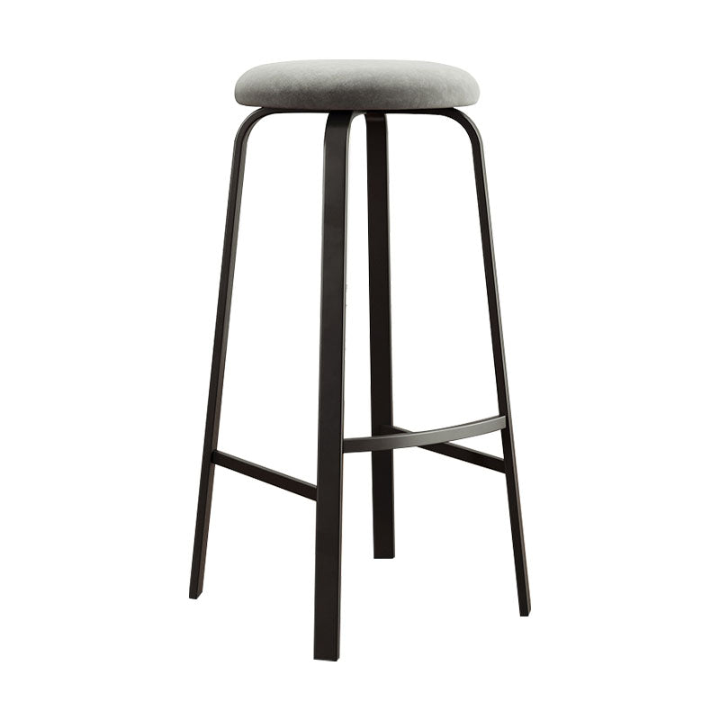 Modern Stackable Footrest Barstool Matte Finish Upholstered Home Stool