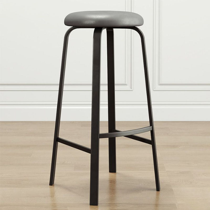 Modern Stackable Footrest Barstool Matte Finish Upholstered Home Stool