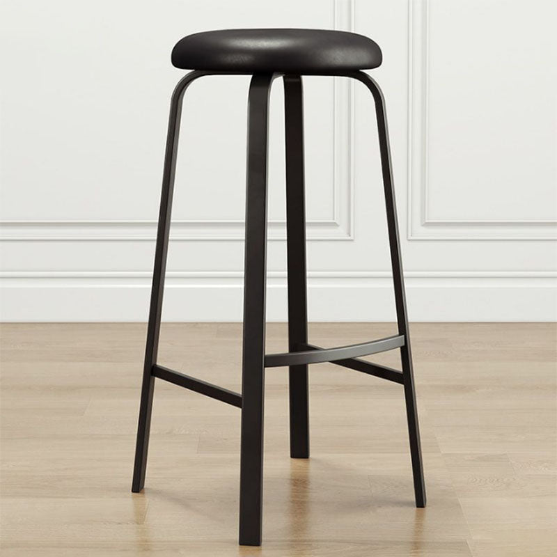 Modern Stackable Footrest Barstool Matte Finish Upholstered Home Stool