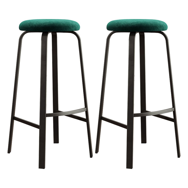 Modern Stackable Footrest Barstool Matte Finish Upholstered Home Stool