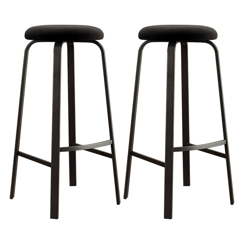 Modern Stackable Footrest Barstool Matte Finish Upholstered Home Stool