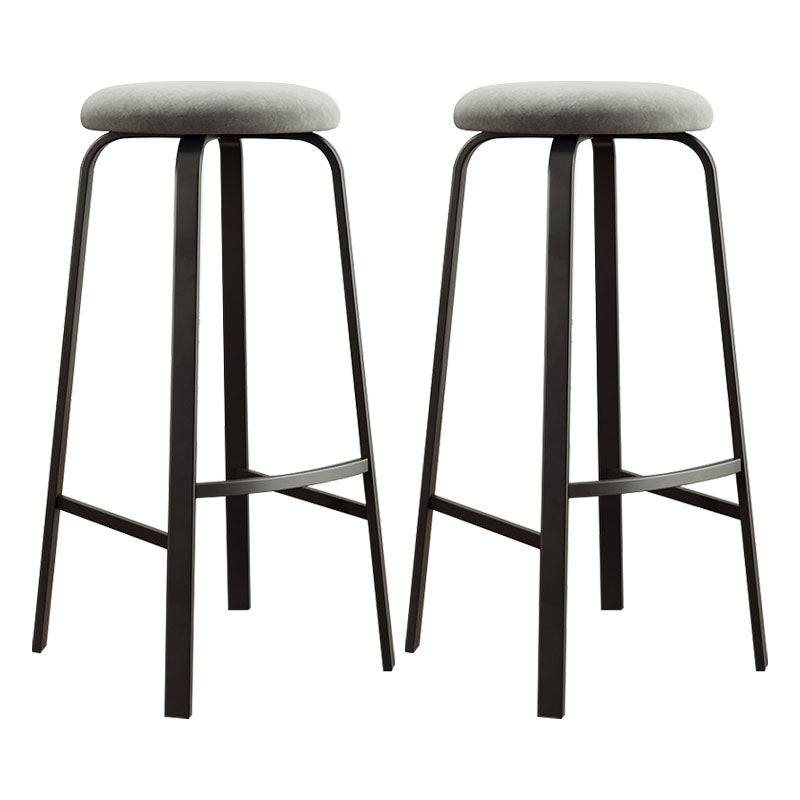 Modern Stackable Footrest Barstool Matte Finish Upholstered Home Stool
