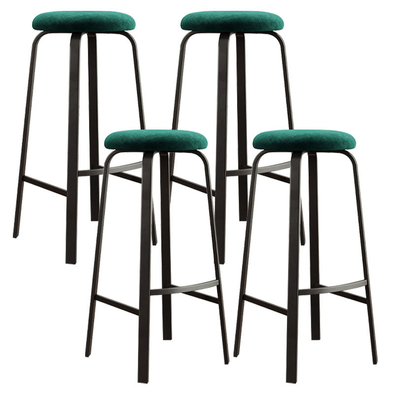 Modern Stackable Footrest Barstool Matte Finish Upholstered Home Stool