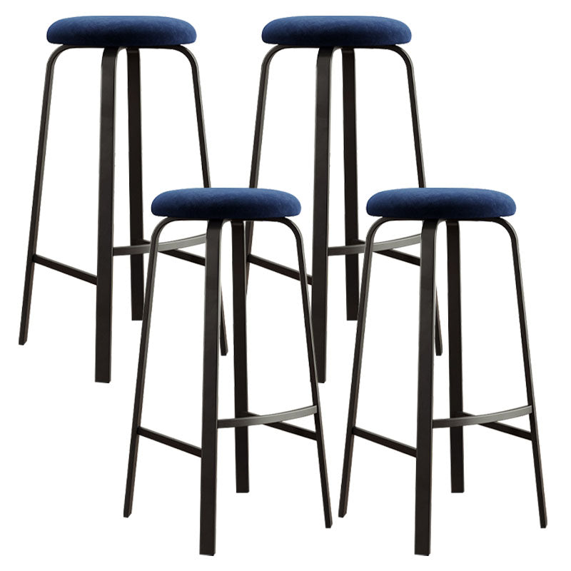 Modern Stackable Footrest Barstool Matte Finish Upholstered Home Stool