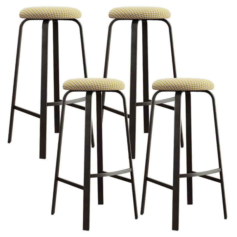 Modern Stackable Footrest Barstool Matte Finish Upholstered Home Stool