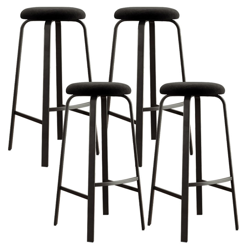 Modern Stackable Footrest Barstool Matte Finish Upholstered Home Stool