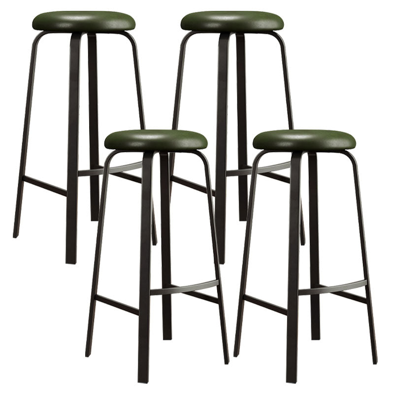 Modern Stackable Footrest Barstool Matte Finish Upholstered Home Stool