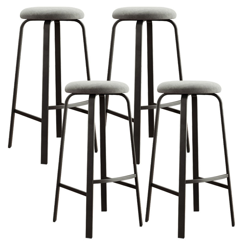 Modern Stackable Footrest Barstool Matte Finish Upholstered Home Stool