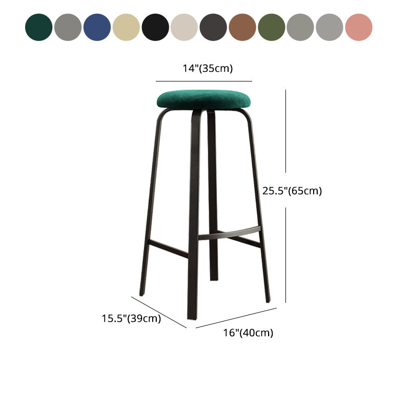 Modern Stackable Footrest Barstool Matte Finish Upholstered Home Stool