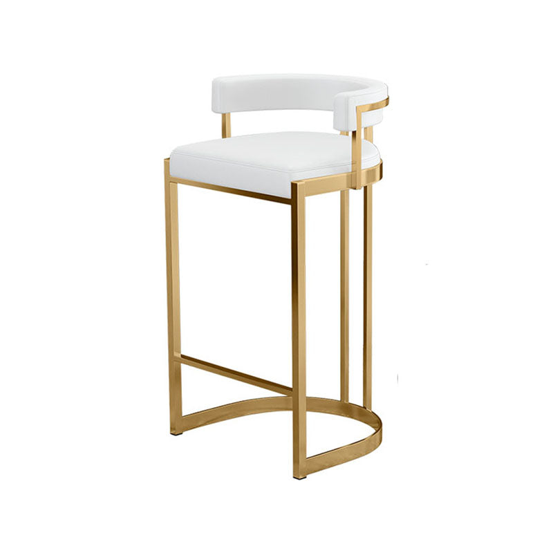 Glam Jewelry Shop Footrest Stool Matte Finish PU Leather Barstool