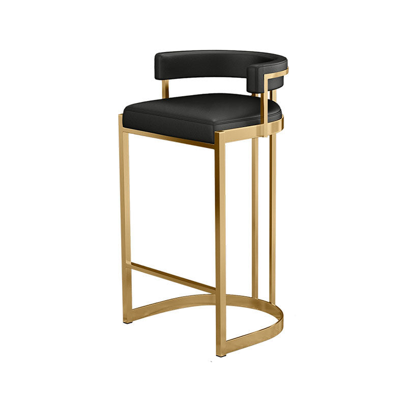 Glam Jewelry Shop Footrest Stool Matte Finish PU Leather Barstool