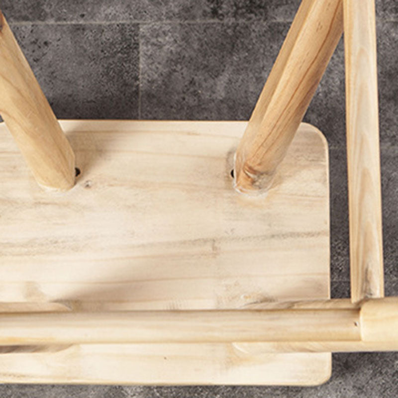 Modern Armless Backless Counter Stool Wood Milk Tea Shop Bar Stool with Seat